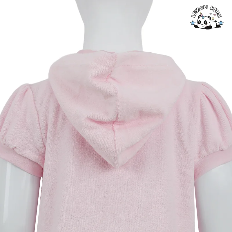 LEZONKIDS - Conjunto esportivo de verão personalizado OEM para meninas, respirável, casual, com shorts de manga curta e 2 peças